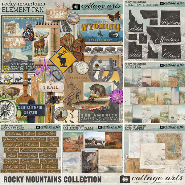 Rocky Mountains Torn Papers
