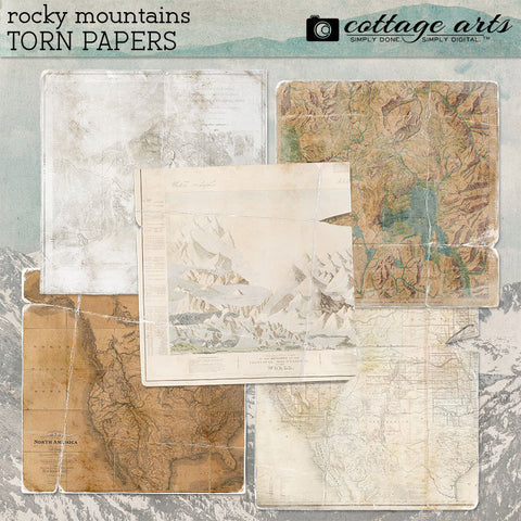 Rocky Mountains Torn Papers
