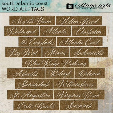 South Atlantic Coast Word Art Tags