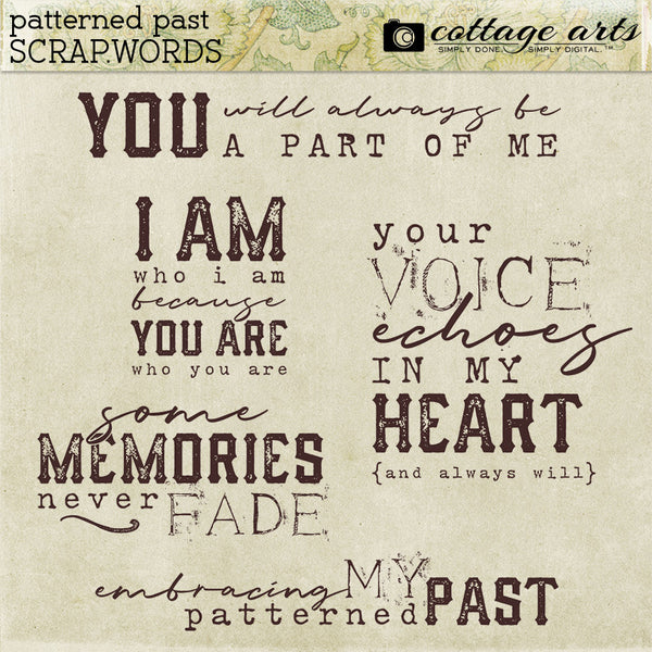 Patterned Past Scrap.Words