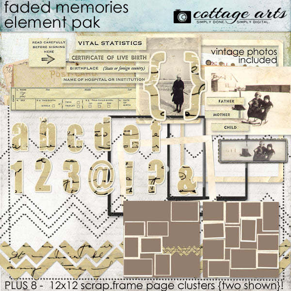 Faded Memories Element / Scrap.Frame Pak