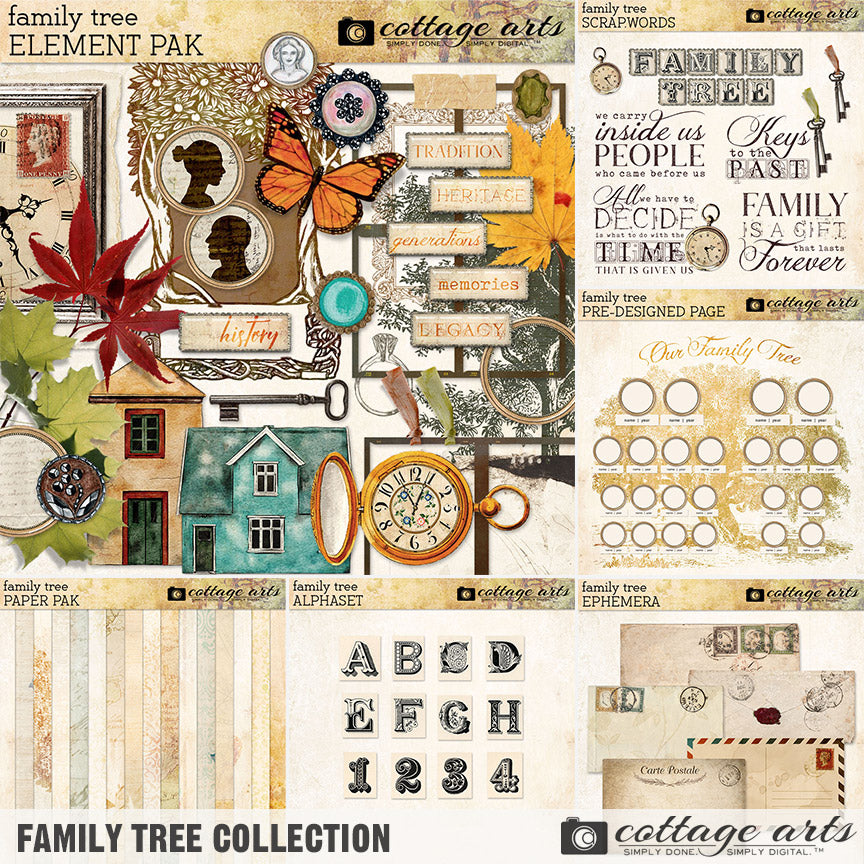 Family Tree Scrap.Words – Cottage Arts