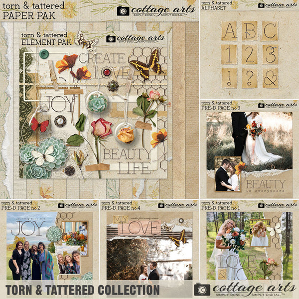 Torn & Tattered AlphaSet