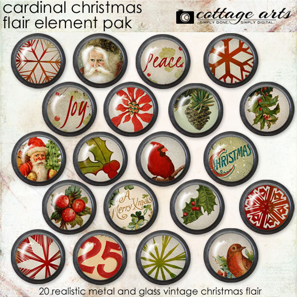 Cardinal Christmas Flair Element Pak