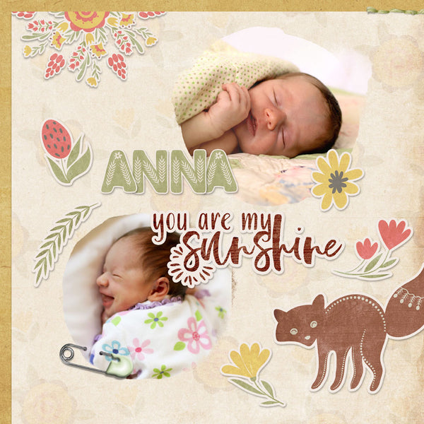Folksy Baby Scrap.Words