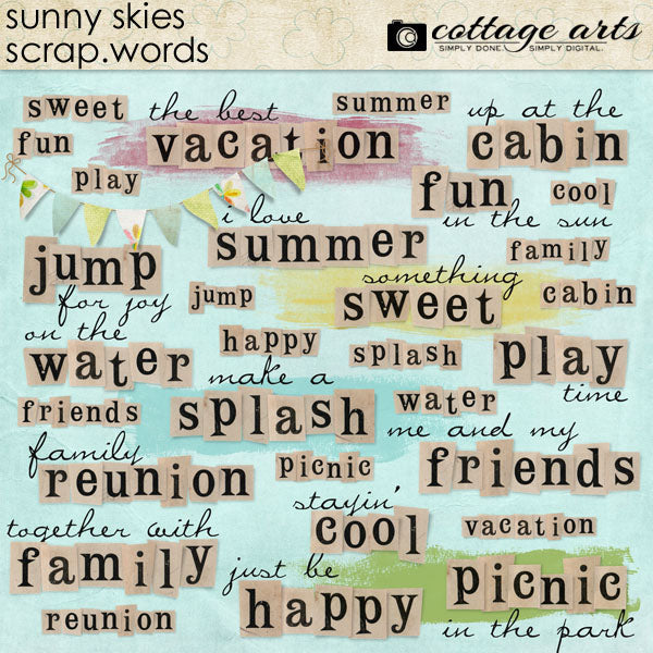 Sunny Skies Scrap.Words