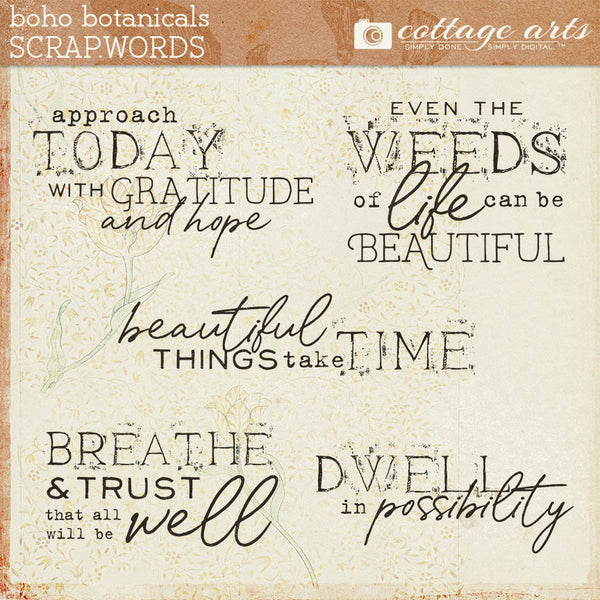 Boho Botanicals Scrap.Words