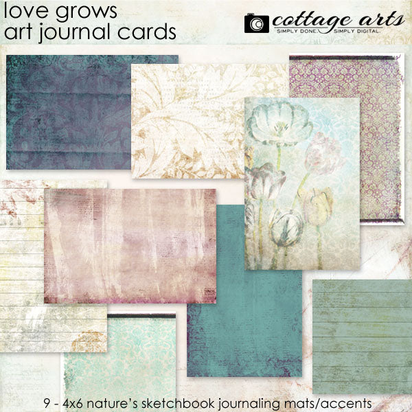 Love Grows Art Journal Cards