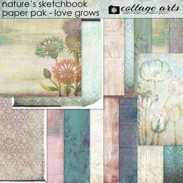 Nature's Sketchbook 9 Paper Pak - Love Grows