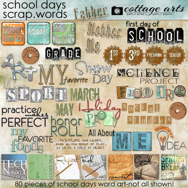 School Days Scrap.Words