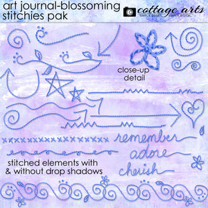 Art Journal Blossoming Stitchies Pak