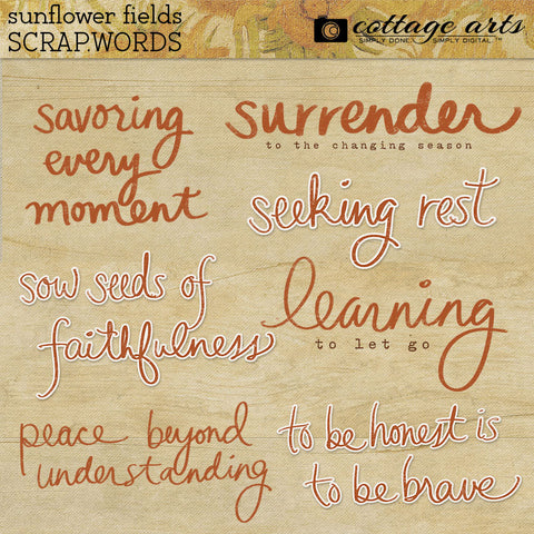 Sunflower Fields Scrap.Words