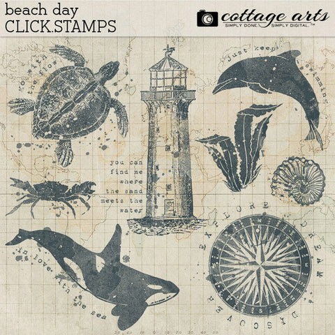 Beach Day Click.Stamps