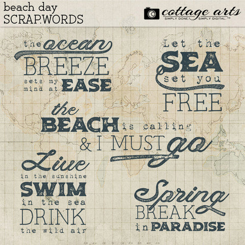 Beach Day Scrap.Words