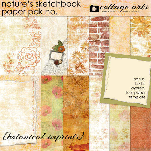 Nature's Sketchbook - Papers 1 - Botanical Imprints