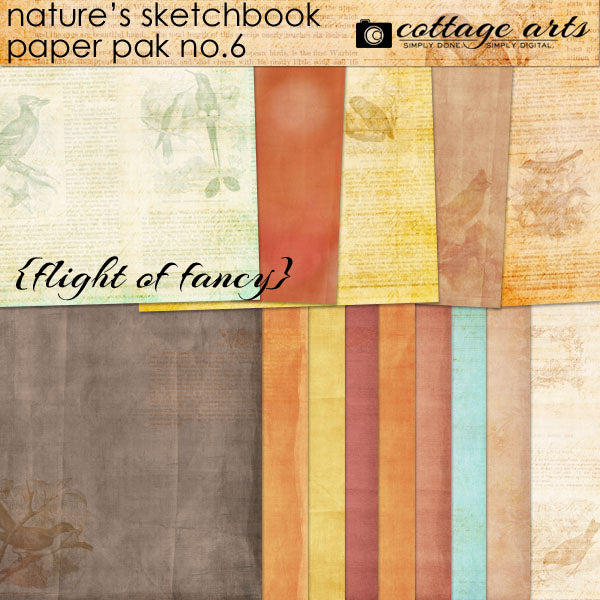 Nature's Sketchbook 6 Paper Pak - Flight of Fancy
