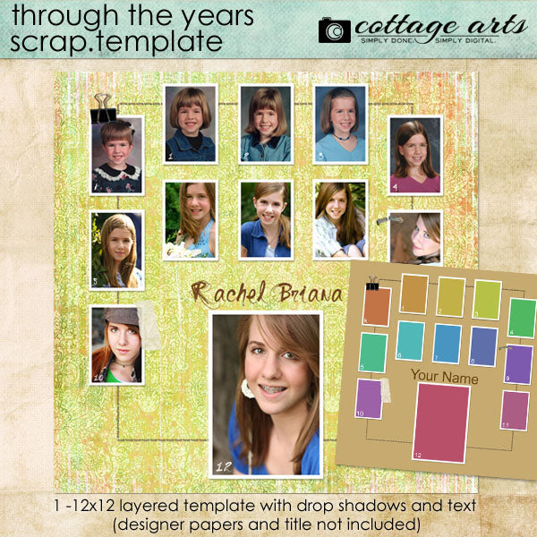 Through the Years Scrap Template