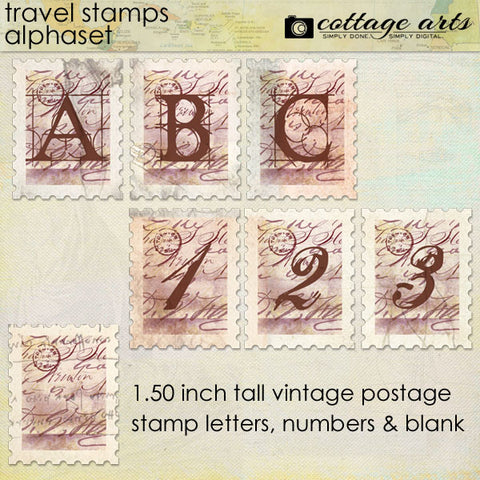 Travel Stamps AlphaSet