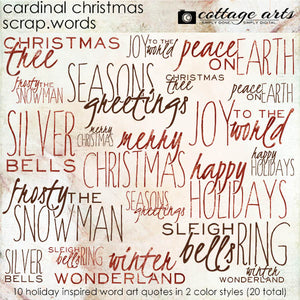 Cardinal Christmas Scrap.Words