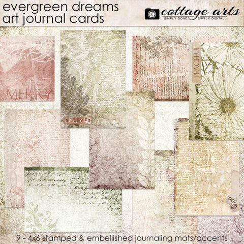 Evergreen Dreams Art Journal Cards
