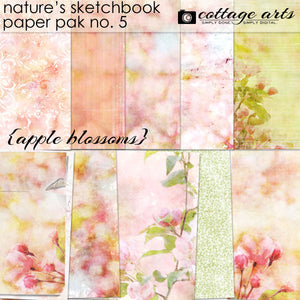 Nature's Sketchbook 5 Paper Pak - Apple Blossoms