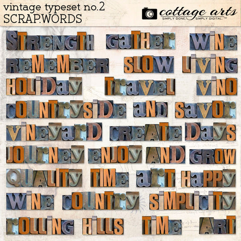 Vintage Typeset 2 Scrap.Words