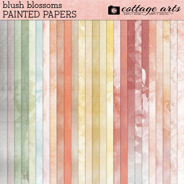 Blush Blossoms Painted Papers