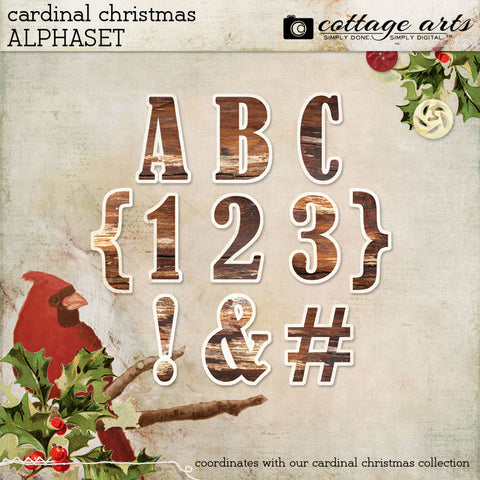 Cardinal Christmas AlphaSet
