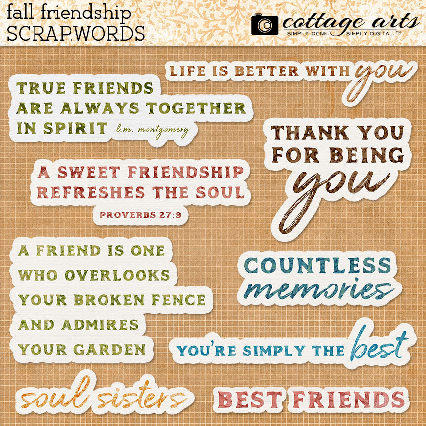 Fall Friendship Scrap.Words