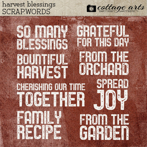 Harvest Blessings Scrap.Words