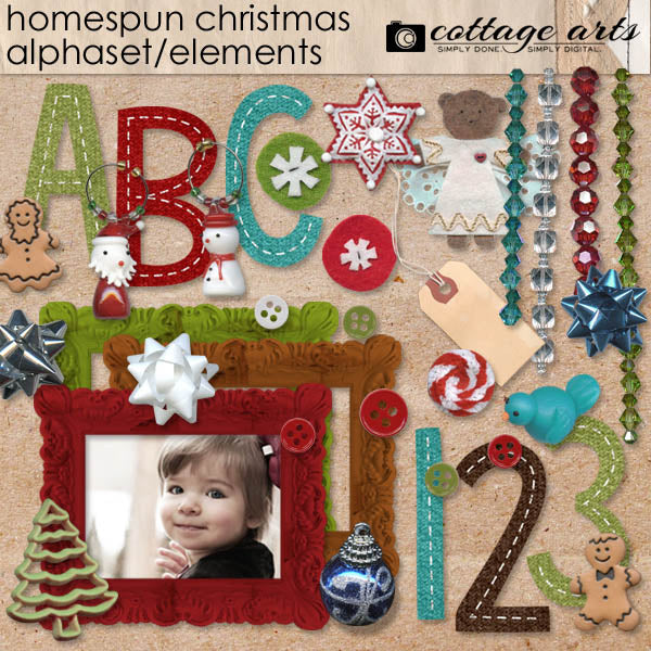 Homespun Christmas AlphaSet & Element Pak
