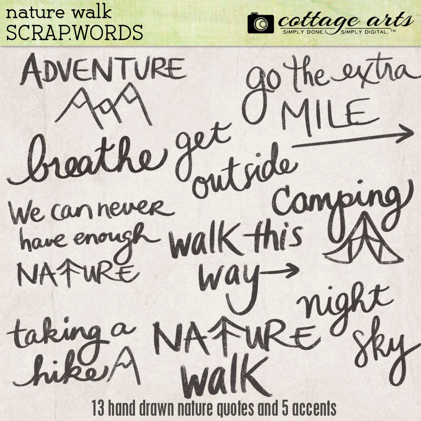Nature Walk Scrap.Words – Cottage Arts