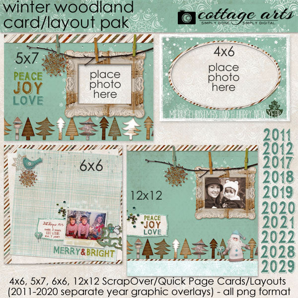 Winter Woodland Holiday Card/Layout Pak