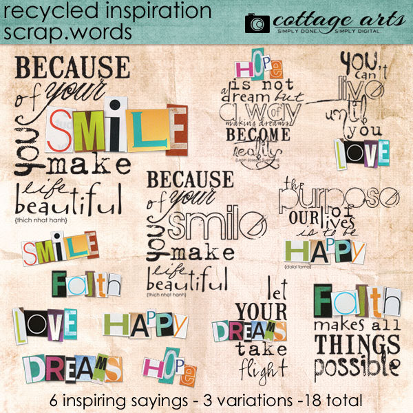 Recycled Inspiration Scrap.Words